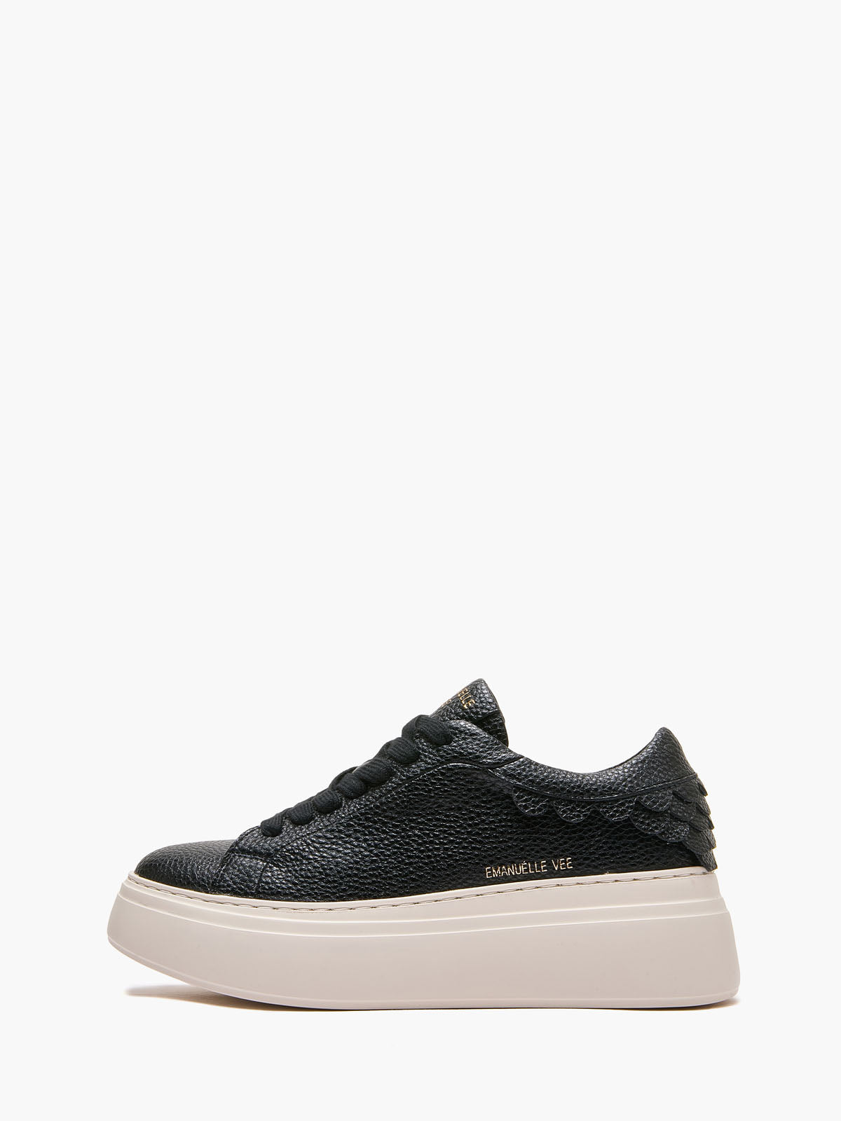 Sneakers Platform Donna Emanuélle Vee Bice 100-11 in Pelle nera Bottalata – Scarpe Casual-Glam Suola Alta 5,5 cm