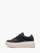 Sneakers Platform Donna Emanuélle Vee Bice 100-11 in Pelle nera Bottalata – Scarpe Casual-Glam Suola Alta 5,5 cm