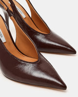 Décolleté Slingback Donna Steve Madden Andromeda in Pelle Marrone – Scarpe Eleganti a Punta Tacco 10 cm