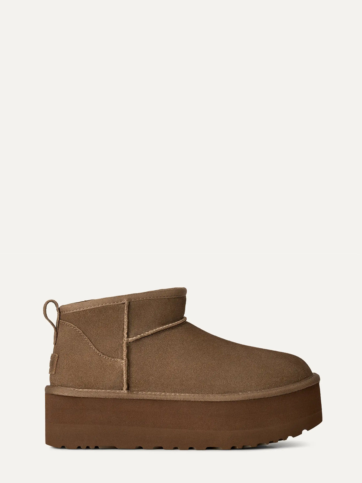 Stivali Donna UGG Classic Ultra Mini Platform Marrone in Camoscio – Stivaletti Bassi con Plateau 5,1 cm