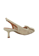 Scarpa con tacco in macramè avorio Bibi Lou