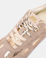 Steve Madden Asiel Sneaker Oro – Scarpa Sportiva con Plateau e Finitura Laminata