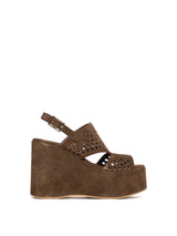 Zeppe Antilope 2969 in Camoscio Testa di Moro – Sandalo con Zeppa Alta Rivestita