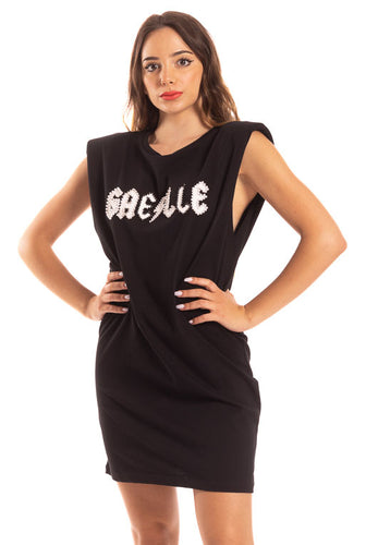 Abito nero con spalline Gaelle Paris