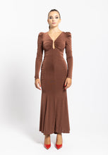 Carica l&#39;immagine nel visualizzatore di Gallery, Abito midi Dress Tessa marrone Aniye By