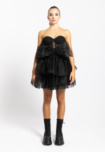 aaaaaAbito Tull Ribbon Dress Nero Aniye By