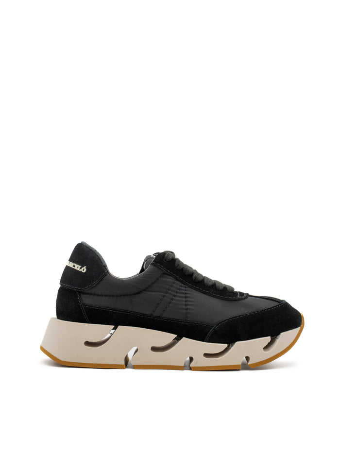 Sneaker Agata Paloma Barceló Black – Platform Futuristica in Nylon e Pelle