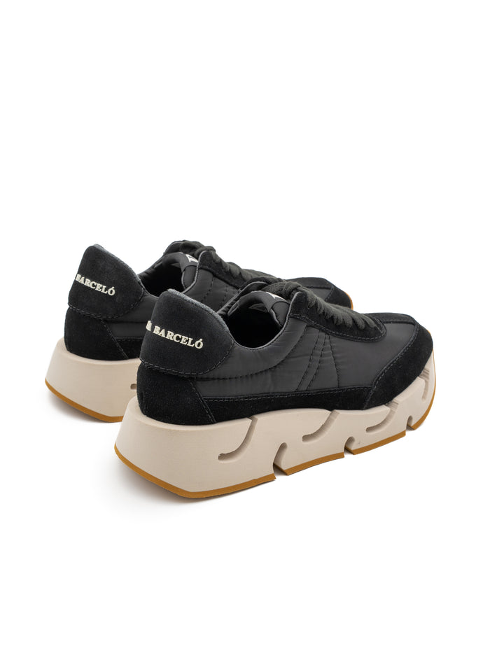 Sneaker Agata Paloma Barceló Black – Platform Futuristica in Nylon e Pelle