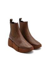 Stivaletti Donna Paloma Barceló Amy Nappa Cuoio – Chelsea Boot in Pelle con Plateau e Zeppa