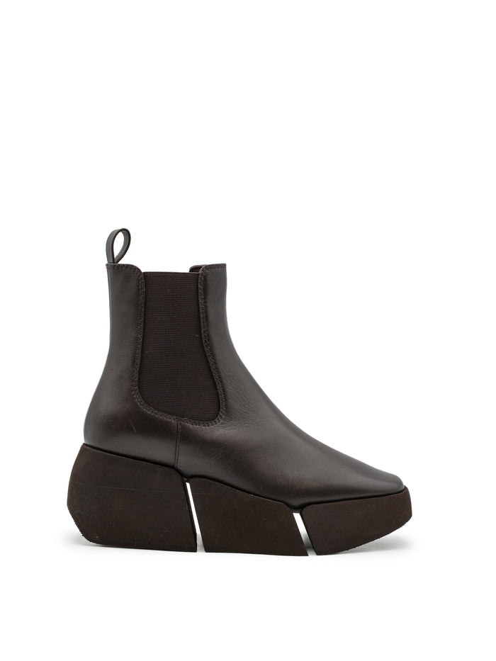 Stivaletti Donna Paloma Barceló Amy Nappa Moka – Chelsea Boot in Pelle con Plateau e Zeppa