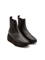 Stivaletti Donna Paloma Barceló Amy Nappa Moka – Chelsea Boot in Pelle con Plateau e Zeppa