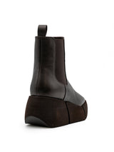 Stivaletti Donna Paloma Barceló Amy Nappa Moka – Chelsea Boot in Pelle con Plateau e Zeppa