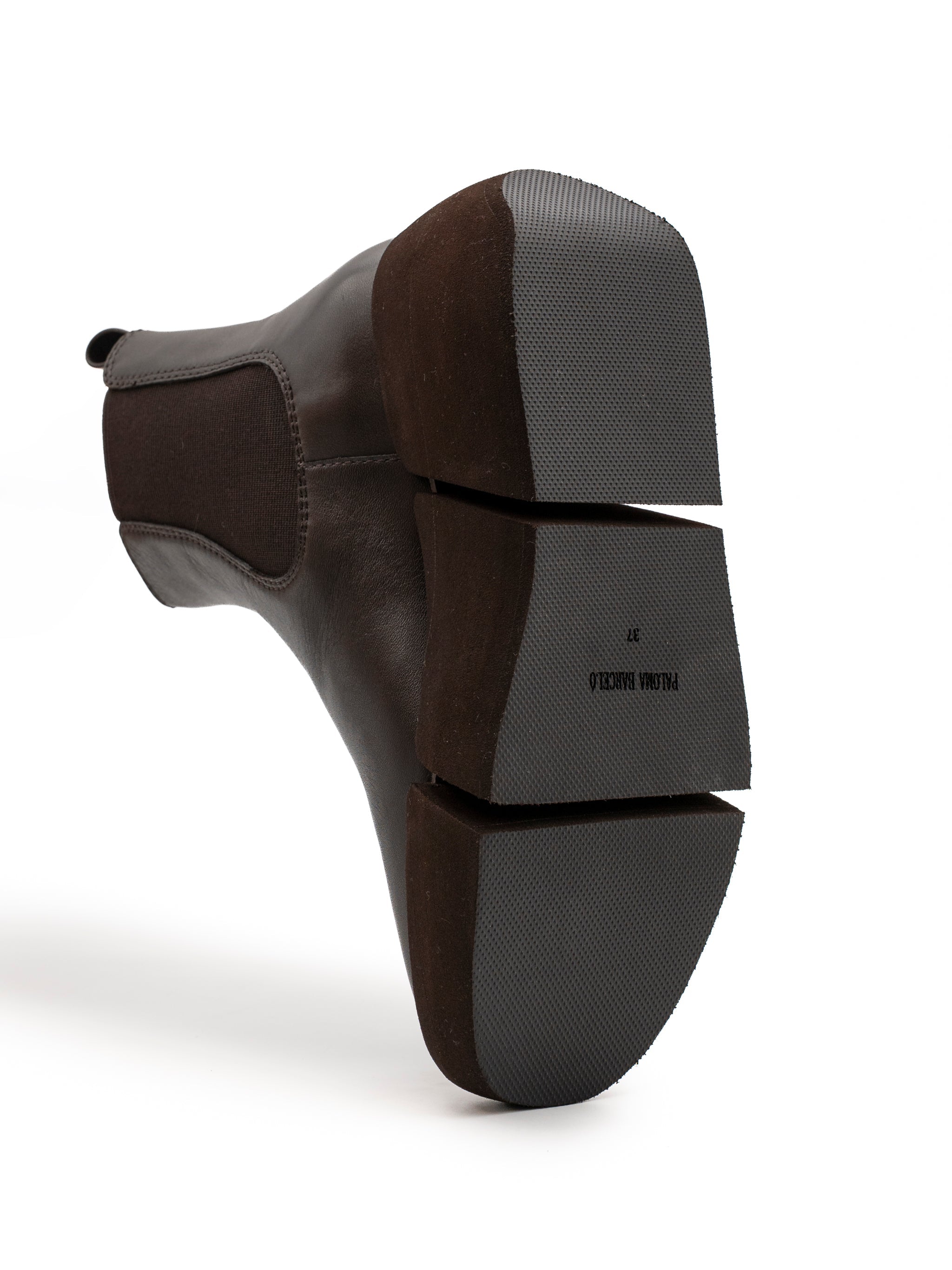 Stivaletti Donna Paloma Barceló Amy Nappa Moka – Chelsea Boot in Pelle con Plateau e Zeppa
