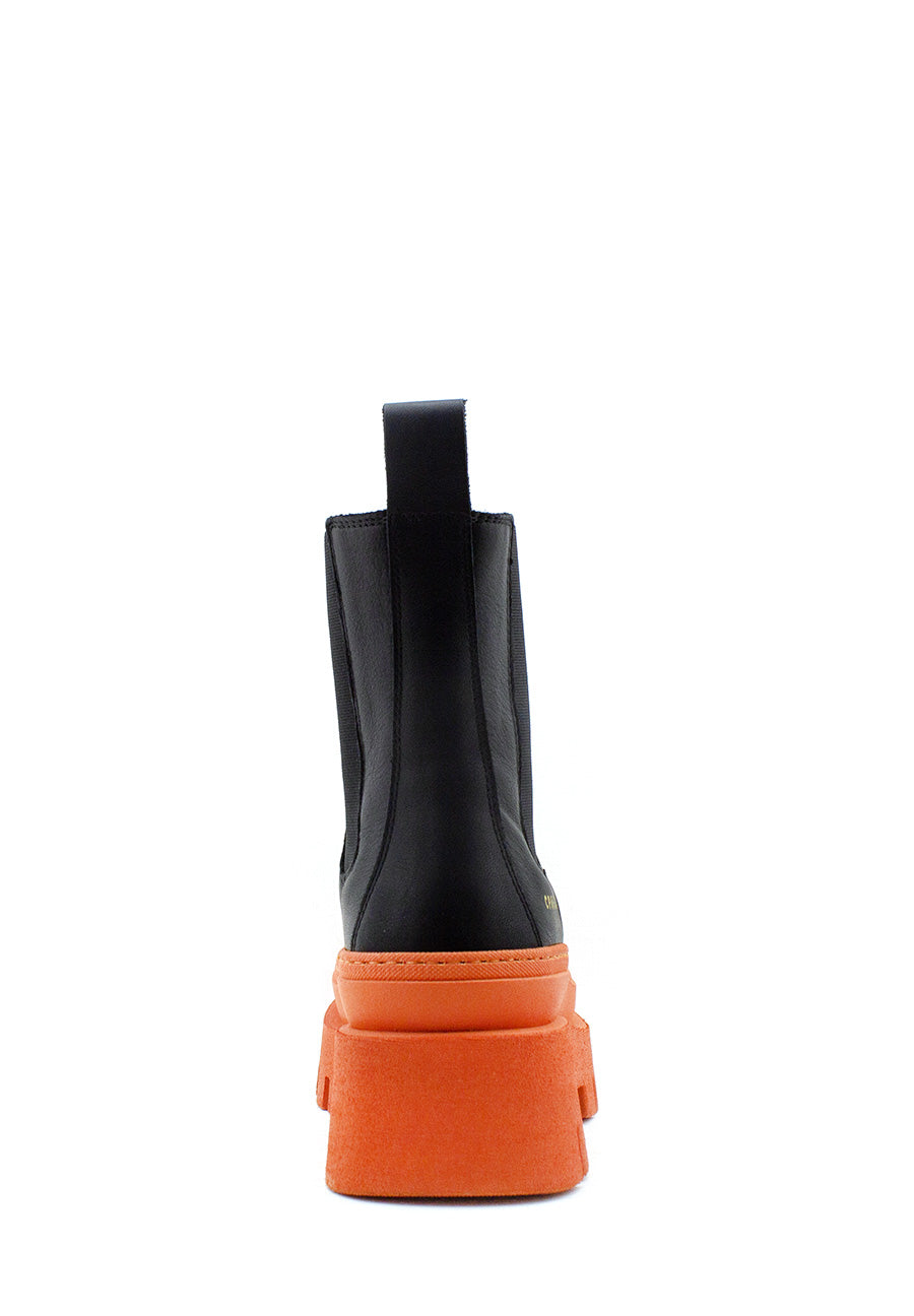 Stivaletto chelsea nero e arancione Copenhagen
