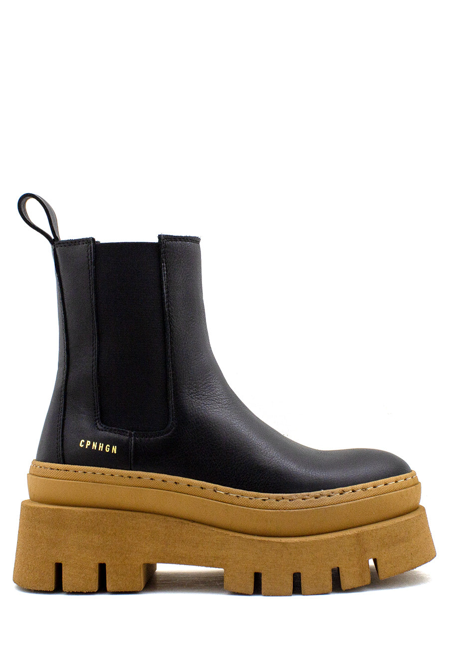 Stivaletto chelsea nero e cognac Copenhagen