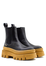 Stivaletto chelsea nero e cognac Copenhagen