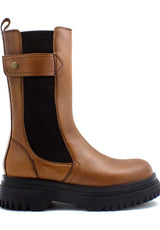 Stivaletto cuoio Babylon elastici laterali Emanuelle Vee