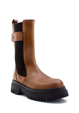 Stivaletto cuoio Babylon elastici laterali Emanuelle Vee
