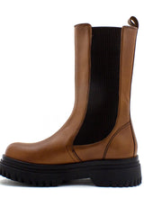 Stivaletto cuoio Babylon elastici laterali Emanuelle Vee