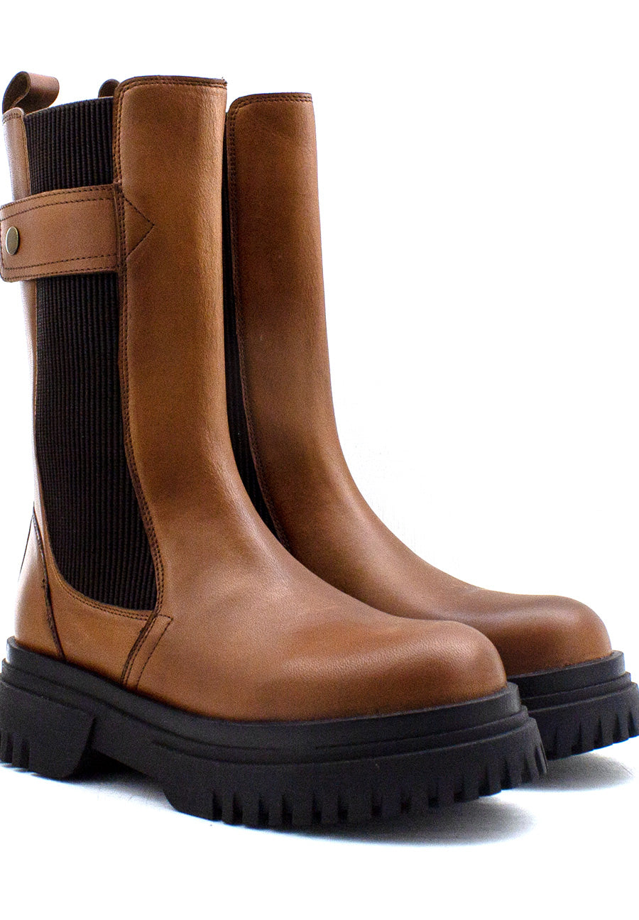 Stivaletto cuoio Babylon elastici laterali Emanuelle Vee