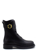Anfibio nero con accessorio oro Emanuelle Vee