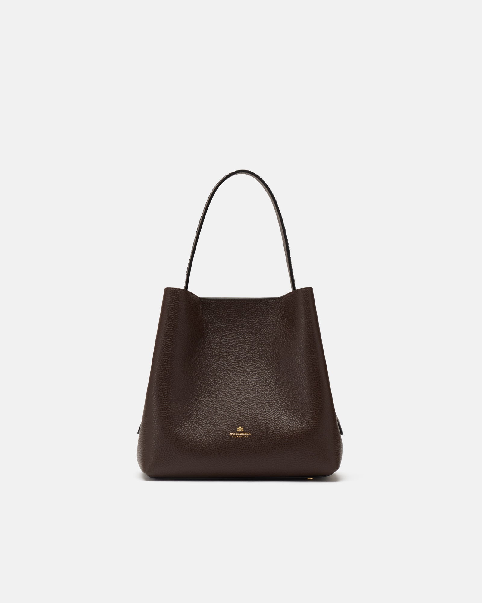 Cuoieria Fiorentina Candy Bucket 1618 | Borsa Secchiello in Pelle Marrone testa di moro Made in Italy