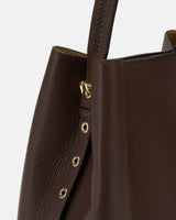 Cuoieria Fiorentina Candy Bucket 1618 | Borsa Secchiello in Pelle Marrone testa di moro Made in Italy