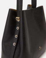 Cuoieria Fiorentina Candy Bucket 1618 | Borsa Secchiello in Pelle nera Made in Italy