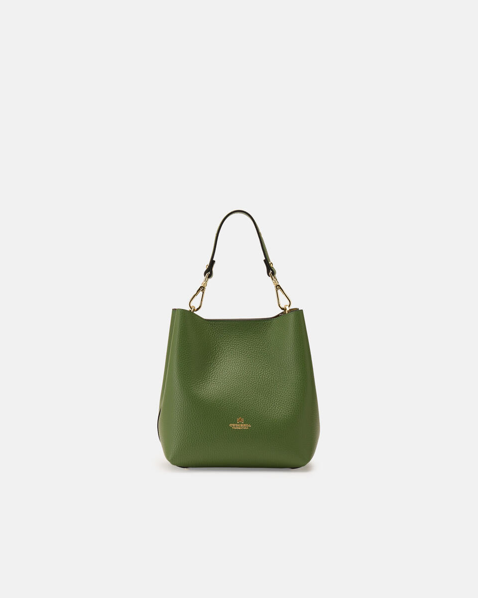Cuoieria Fiorentina Alice Small Bucket – Secchiello in Pelle verde Palmellata