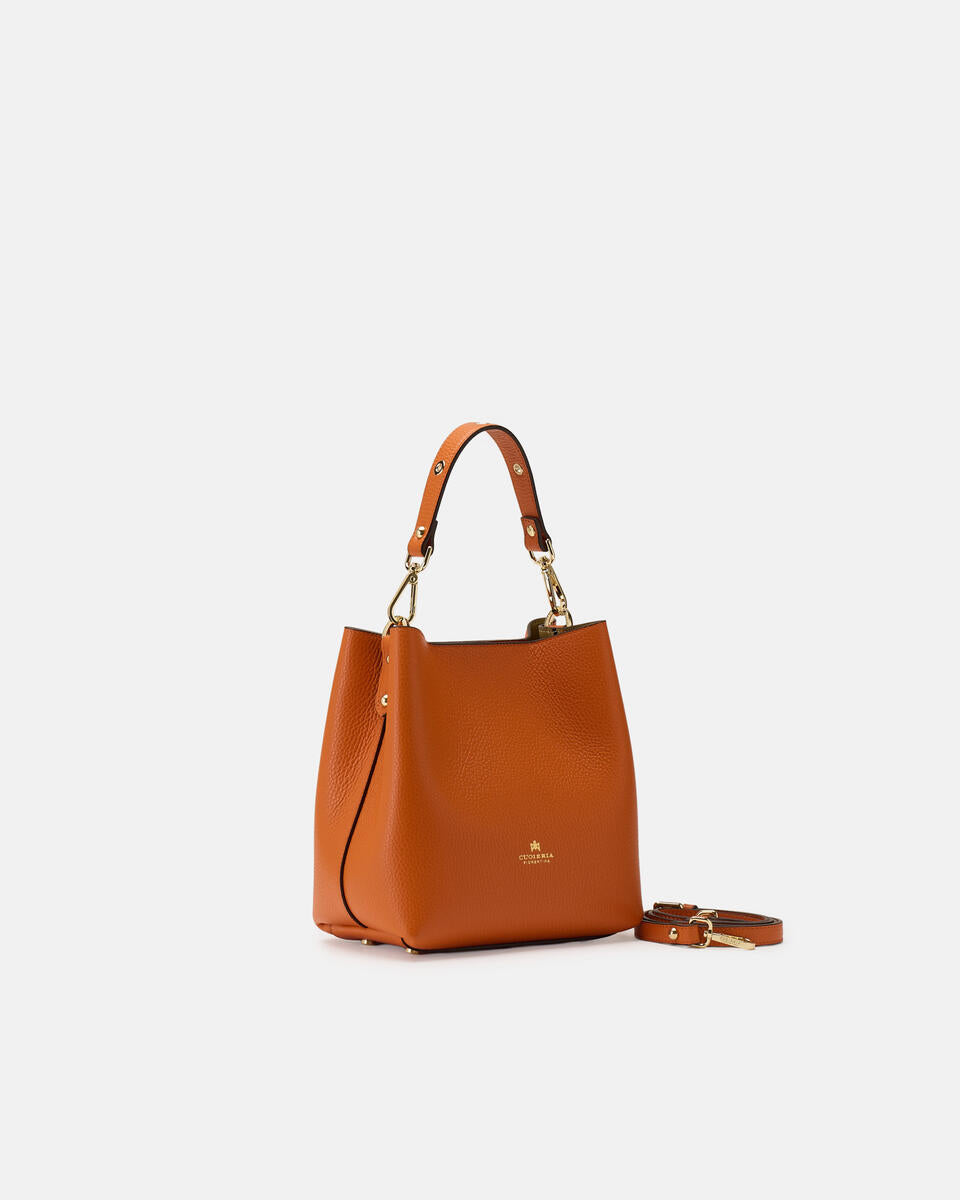 Cuoieria Fiorentina Alice Small Bucket – Secchiello in Pelle arancione Palmellata