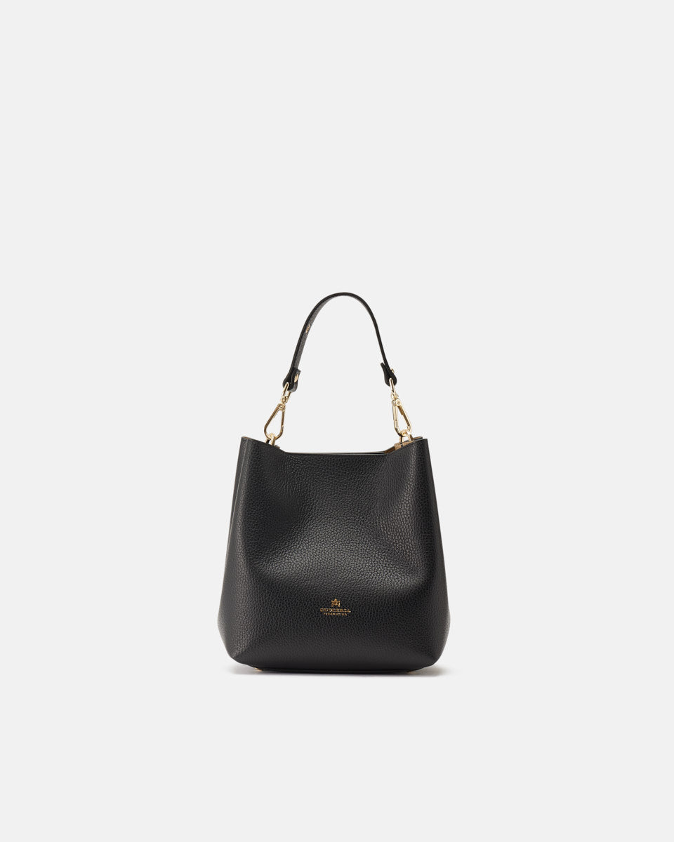 Cuoieria Fiorentina Alice Small Bucket – Secchiello in Pelle Nera Palmellata