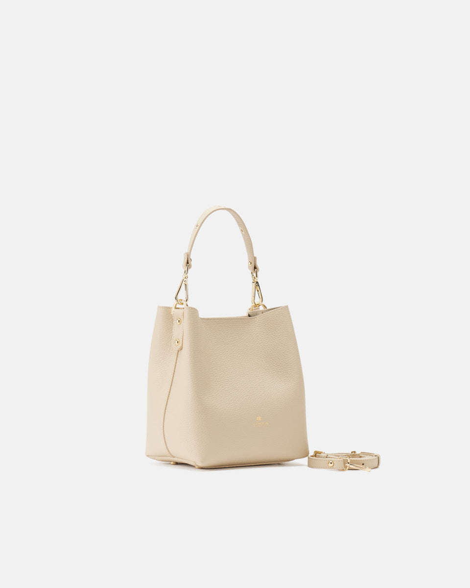 Cuoieria Fiorentina Alice Small Bucket – Secchiello in Pelle panna Palmellata