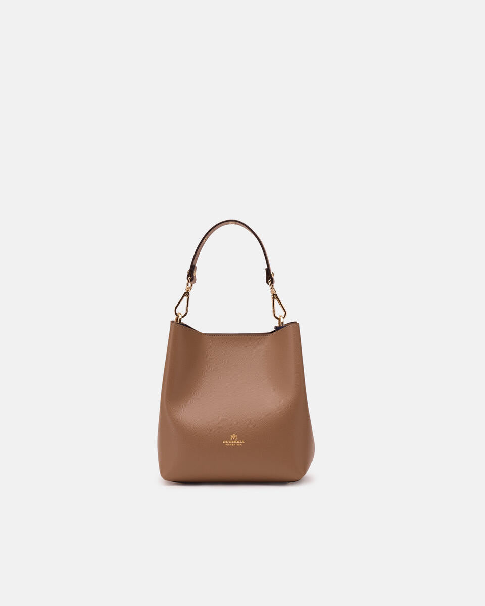 Cuoieria Fiorentina Alice Small Bucket – Secchiello in Pelle taupe Palmellata