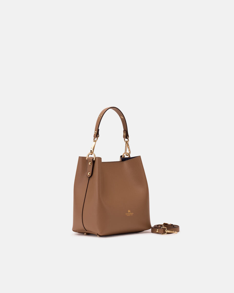 Cuoieria Fiorentina Alice Small Bucket – Secchiello in Pelle taupe Palmellata