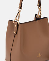 Cuoieria Fiorentina Alice Small Bucket – Secchiello in Pelle taupe Palmellata