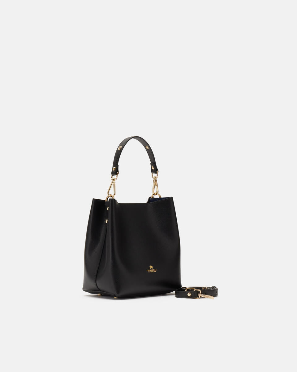 Cuoieria Fiorentina Alice Small Bucket – Secchiello in Pelle Nera Palmellata