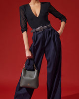 Cuoieria Fiorentina Alice Small Bucket – Secchiello in Pelle Nera Palmellata