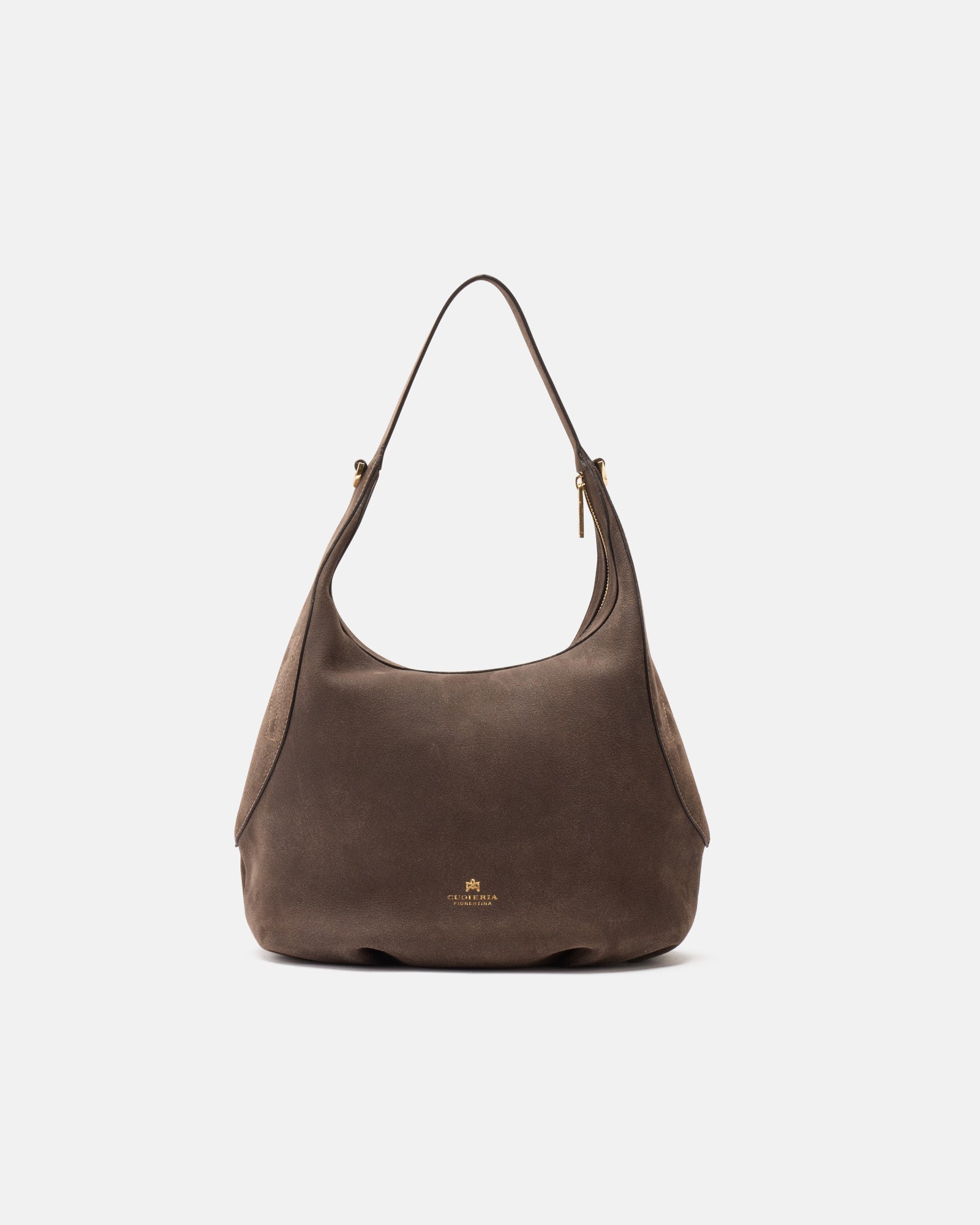 HOBO GRANDE borsa a spalla in nabuk marrone Cuoieria Fiorentina