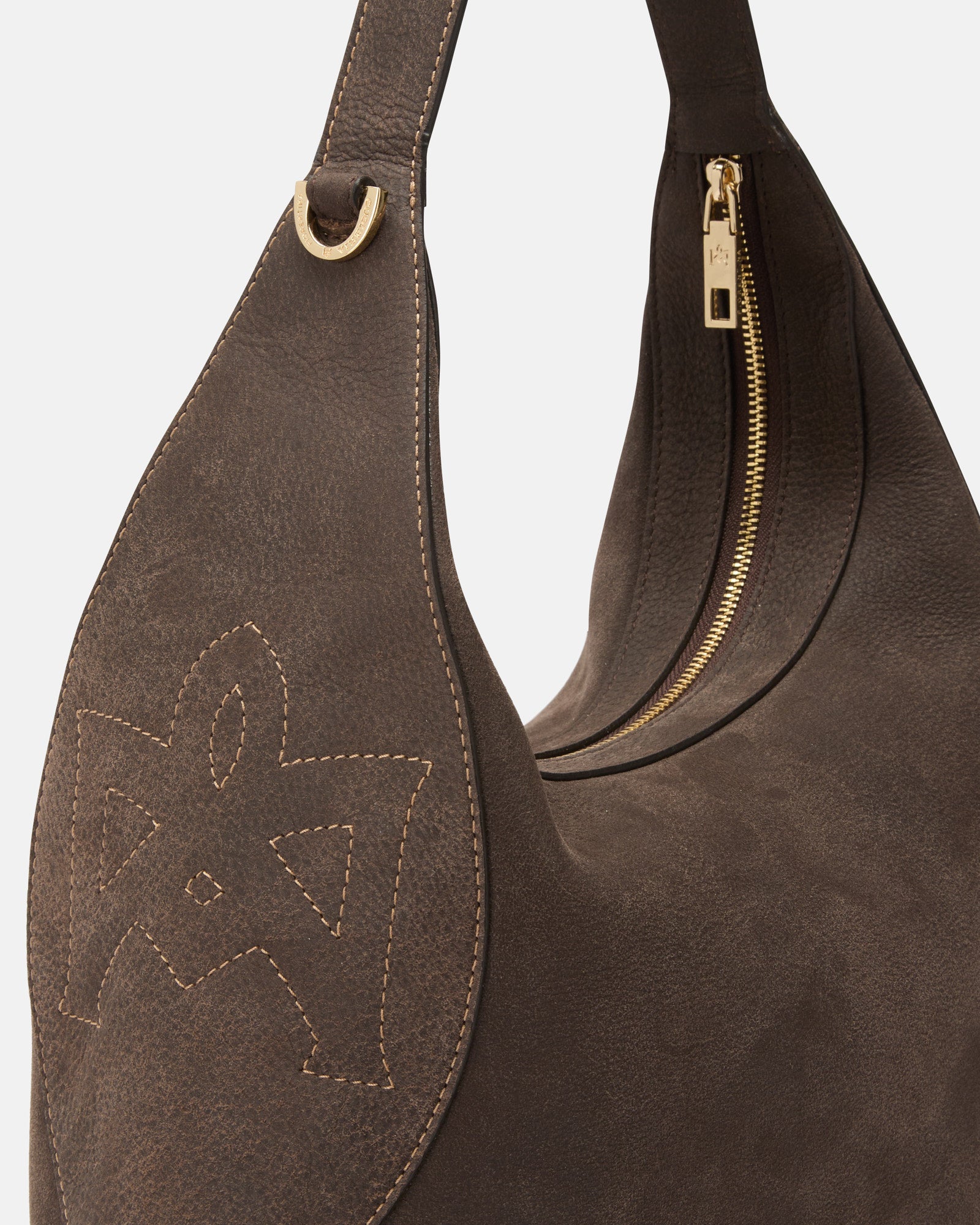 HOBO GRANDE borsa a spalla in nabuk marrone Cuoieria Fiorentina