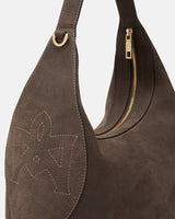 HOBO GRANDE borsa a spalla in nabuk marrone Cuoieria Fiorentina