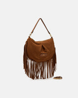 Cuoieria Fiorentina Emma Folk Mini Pouch – Secchiello in Suede con Frange