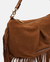 Cuoieria Fiorentina Emma Folk Mini Pouch – Secchiello in Suede con Frange