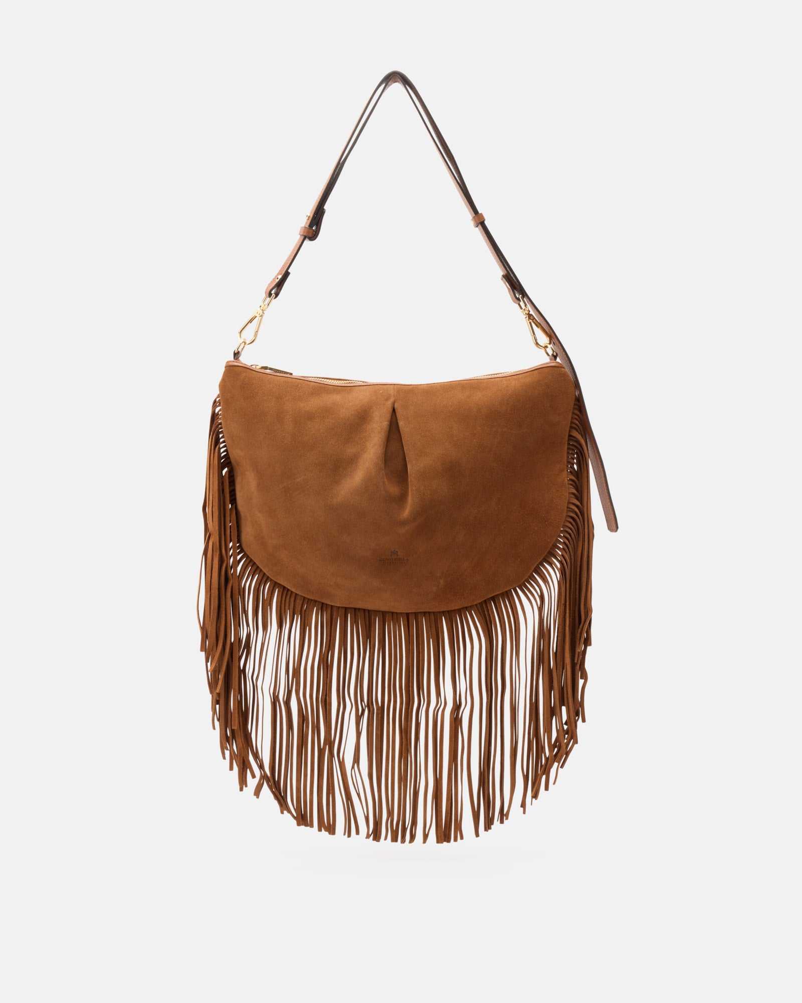 Cuoieria Fiorentina Emma Folk Maxi Pouch – Maxi Pochette in Suede con Frange