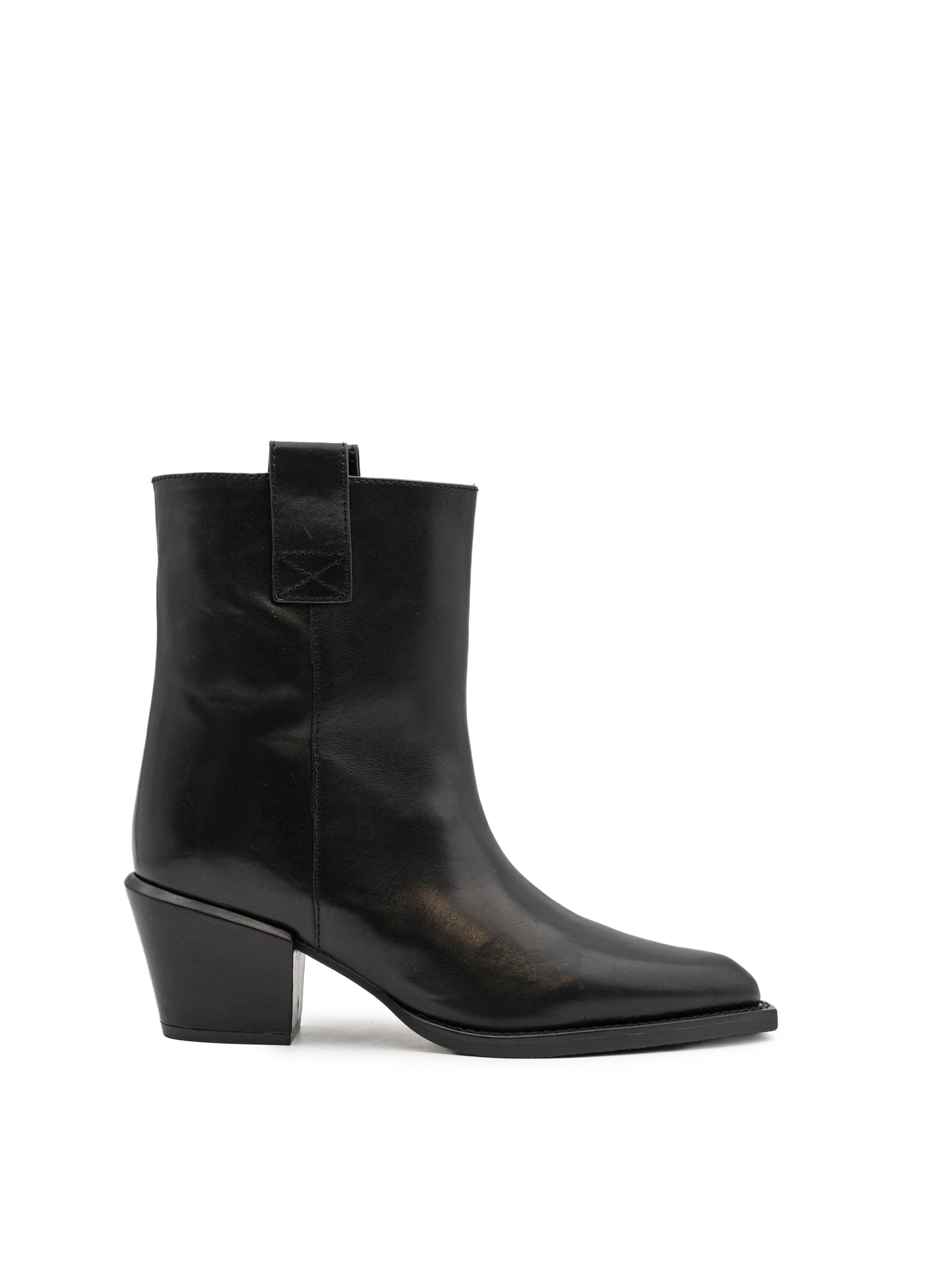 Stivaletti Tronchetti Donna Paloma Barceló Bertha Nappalux Black – Tronchetti a Punta in Pelle Nera con Tacco 6,5 cm