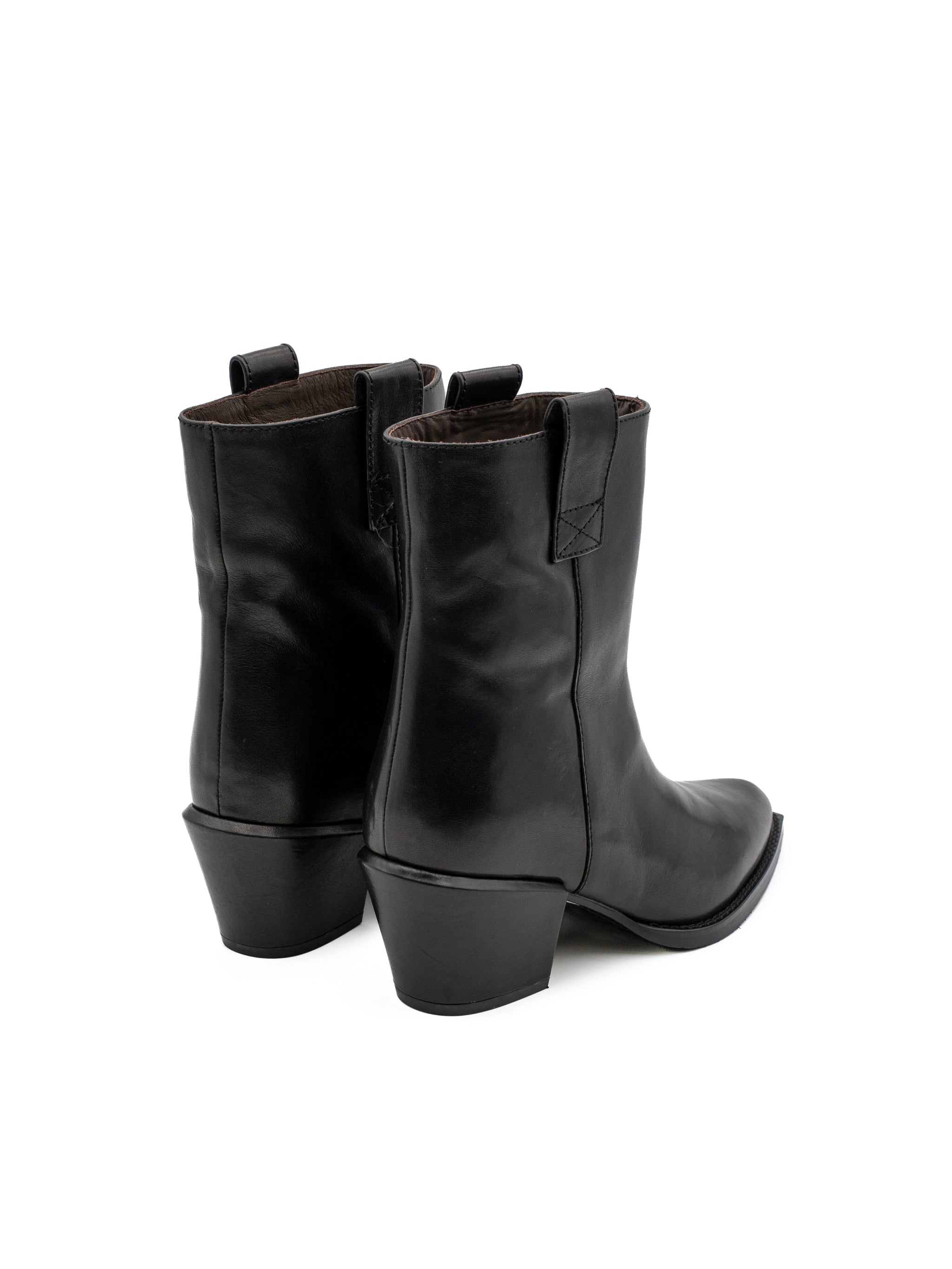 Stivaletti Tronchetti Donna Paloma Barceló Bertha Nappalux Black – Tronchetti a Punta in Pelle Nera con Tacco 6,5 cm