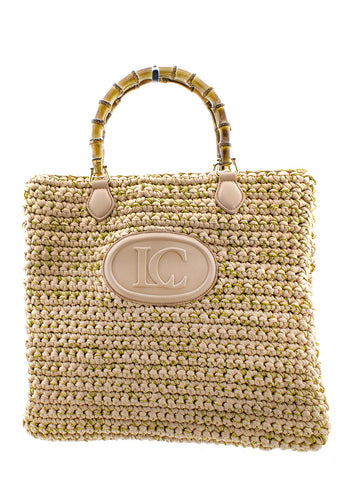 Borsa a mano Wow crochet cipria La Carrie