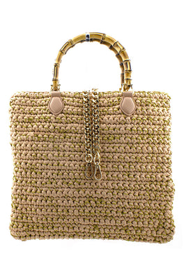 Borsa a mano Wow crochet cipria La Carrie