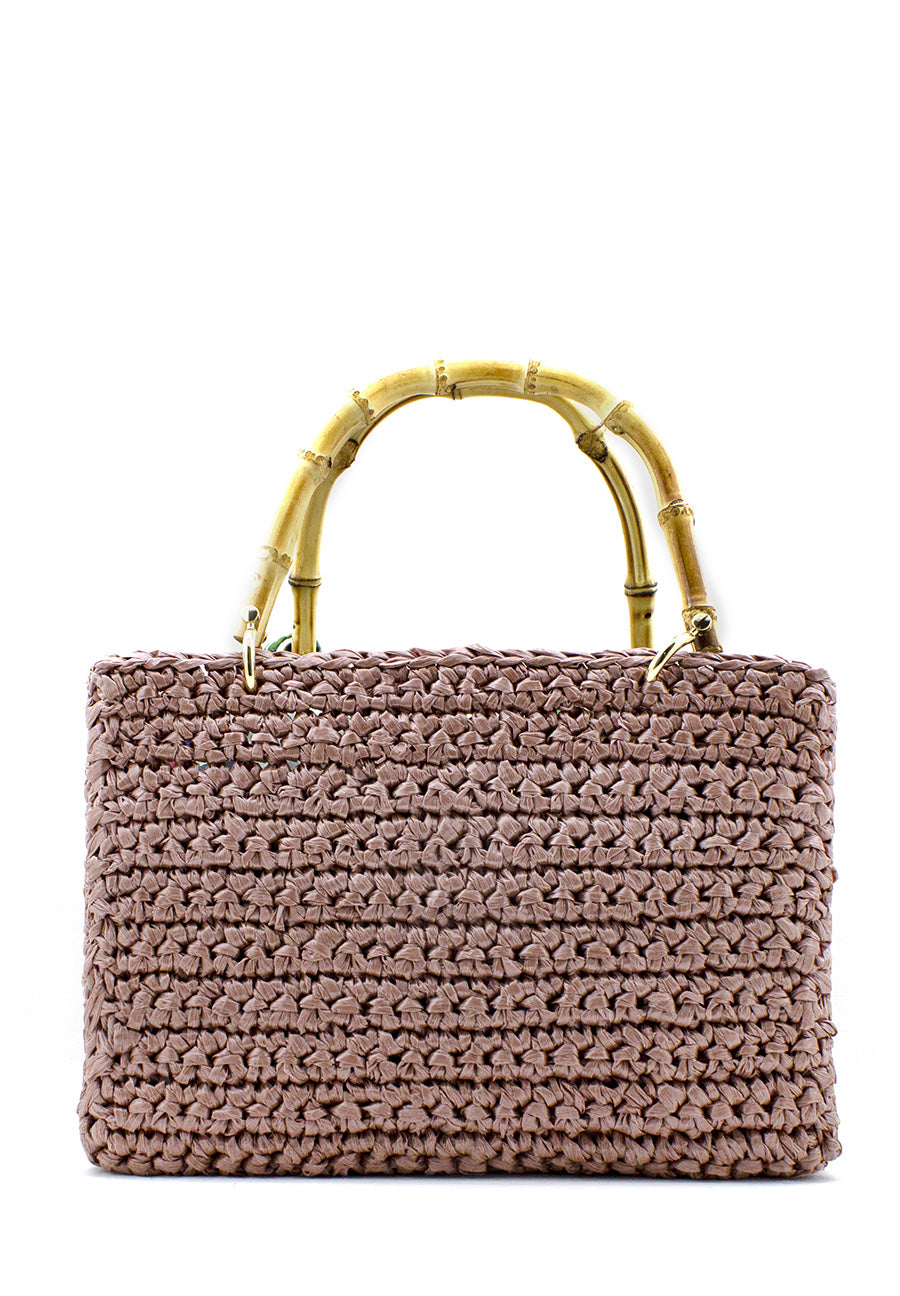 Shopper Venere rafia rosa antico Chica