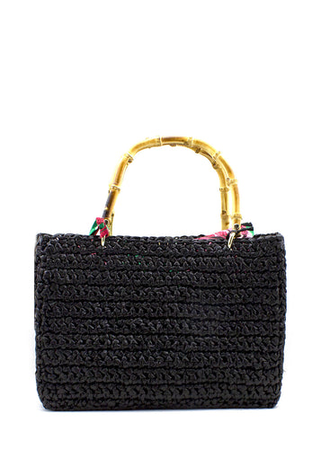 Shopper Venere rafia nera Chica