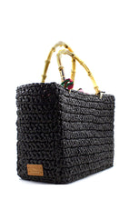 Carica l&#39;immagine nel visualizzatore di Gallery, Shopper Venere rafia nera Chica